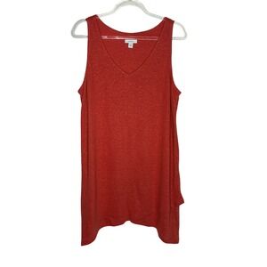 Pure Jill J. Jill Women Small Coral Tunic Top V-Neck Layered Tulip Linen